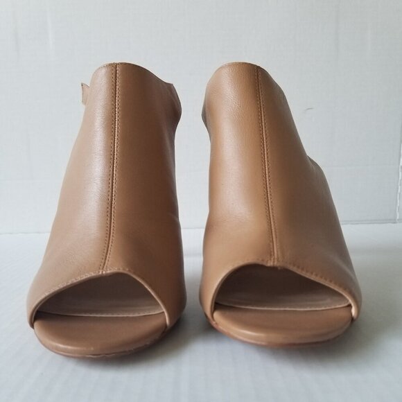 Vince Camuto Olivia Tan Leather Shootie Open Toe Sandal Heels 4" Dressy Date 11 - Picture 2 of 16